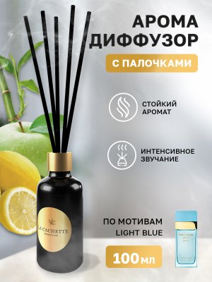 Аромадиффузор с палочками/диффузор La Cachette W006 по мотивам Light blue, 100 мл