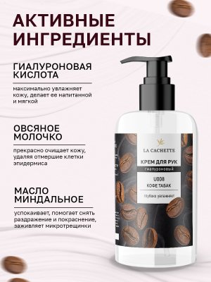 Крем для рук гиалуроновый U008 Black Afgano, 250мл