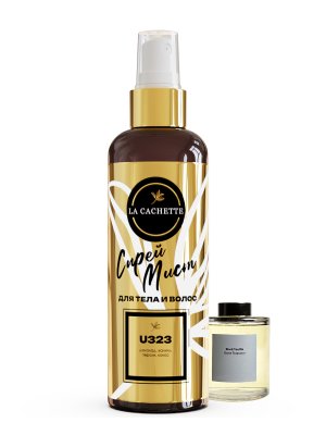 Спрей мист для тела и волос парфюмированный U323 Black Vanilla, 200 мл