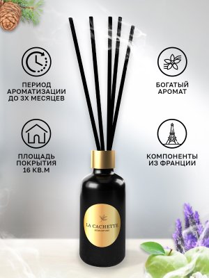 Аромадиффузор с палочками/диффузор La Cachette U028 по мотивам Amber wood, 100 мл