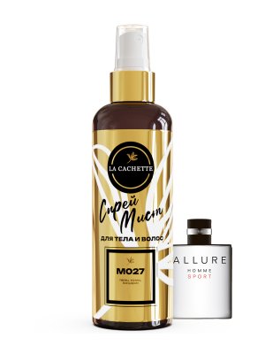 Спрей мист для тела и волос парфюмированный M027 Allure homme Sport, 200 мл