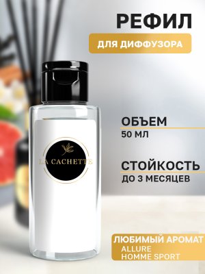 Сменная жидкость для диффузора/рефил M027 Allure homme Sport, 50 мл