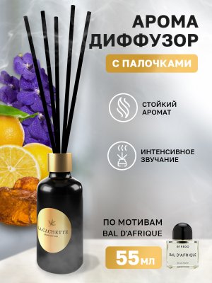 Аромадиффузор с палочками/диффузор U216 по мотивам Bal D'Afrique, 55 мл